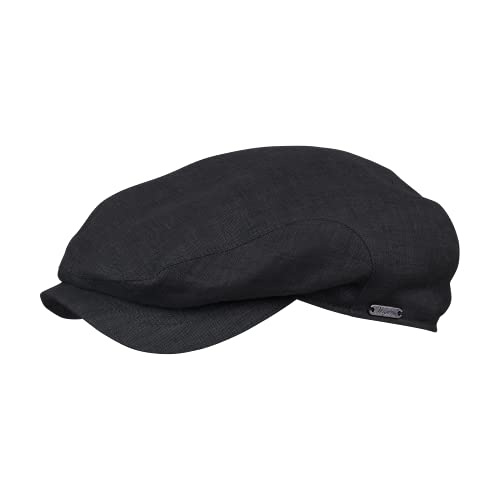 Wigens Classic Ivy 100% Linen Summer Cap (56, Black)